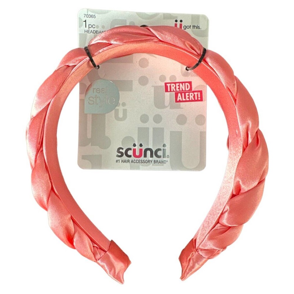 Scunci Real Style Trend Alert! Braided Headband - Shiny Pink